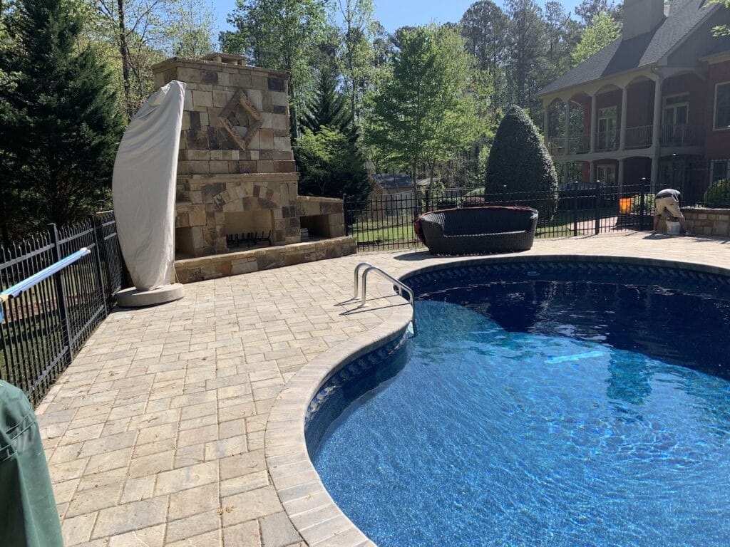 Hand-laid stonework on a West Cobb build